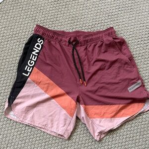 Legends Men's Athletic Shorts - Pink and Orange